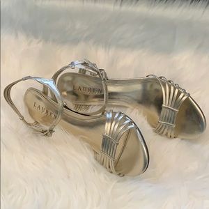 Ralph Lauren gold heel sandals